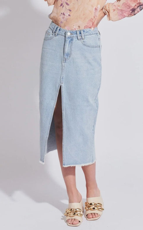 Fate & Becker Somewhere Denim Skirt Fate & Becker James St Boutique